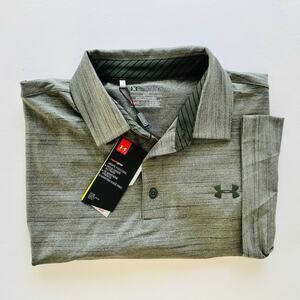 Under Armour Grey Striped Polo Size XL NEW Casual Golf Summer